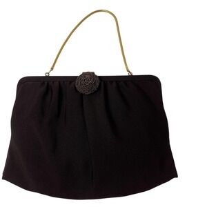 Vintage Millay Brown Handbag Purse With Gold Metallic Rope Chain Handle